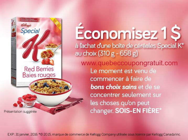 Obtenez Le Coupon Rabais Kellogg'S Special K Imprimable De 1