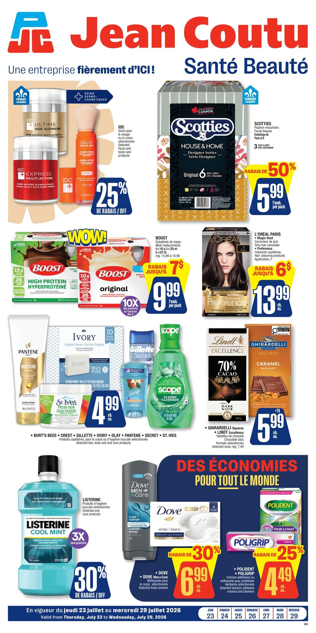 Circulaire Jean Coutu Sante Beaute Du 23 Au 29 Juillet 2026 - Page 1