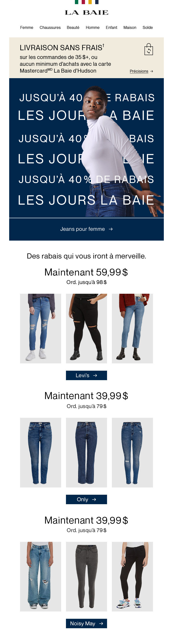 Économies Colossales Sur Les Jeans Pendant Les Jours La Baie